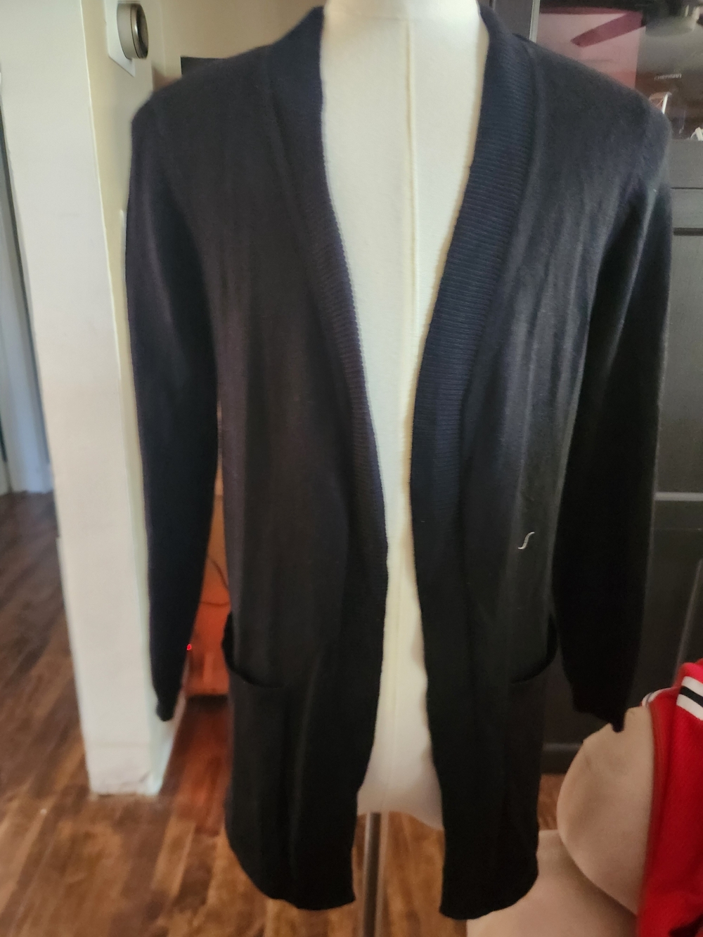 wonder nation Black Open-Front Cardigan